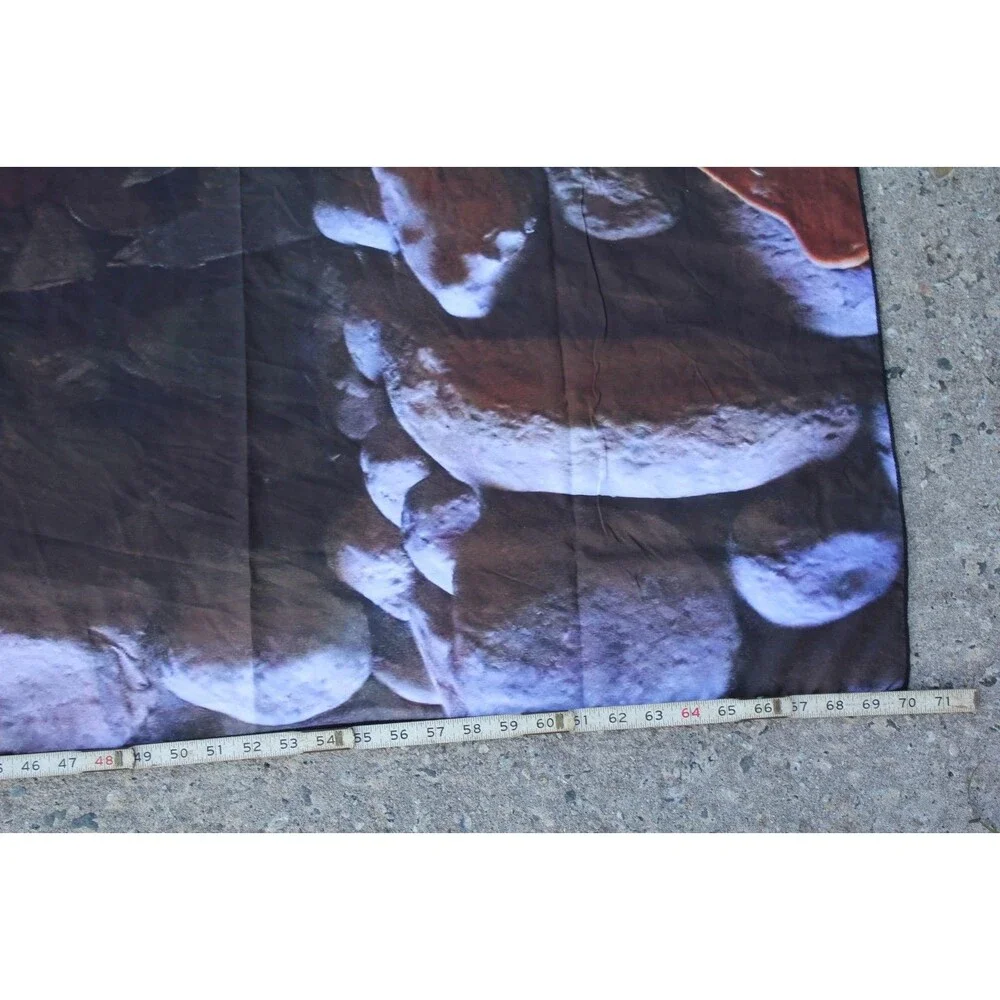 Christmas Fireplace Backdrop ~6x8' Photography Rocks Cozy Winter Holiday Pillows